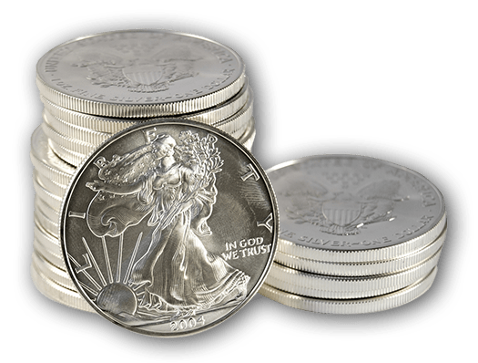 Stacked Silver Coins for Investment