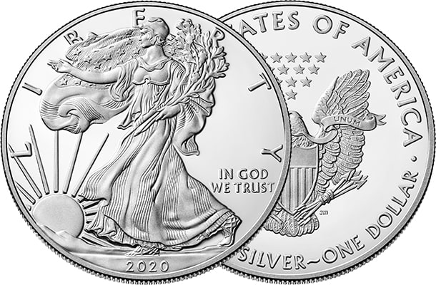 America Silver Eagle front and back