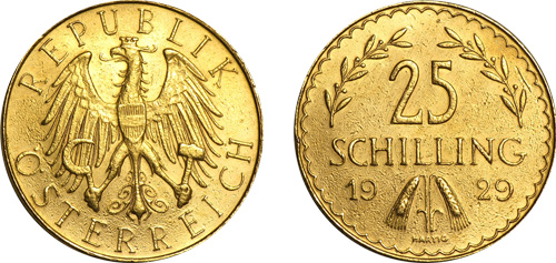 25 Gold Schilling Austria