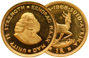 r1 gold coin 1968