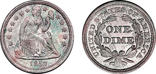 seated liberty dime