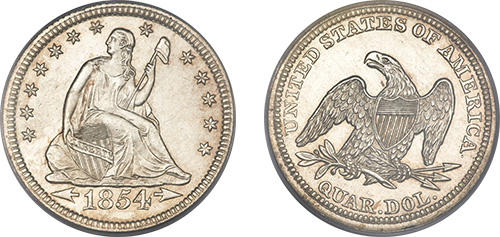 seated liberty quarter coins