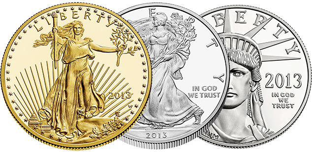 American eagle coins gold silver and platinum
