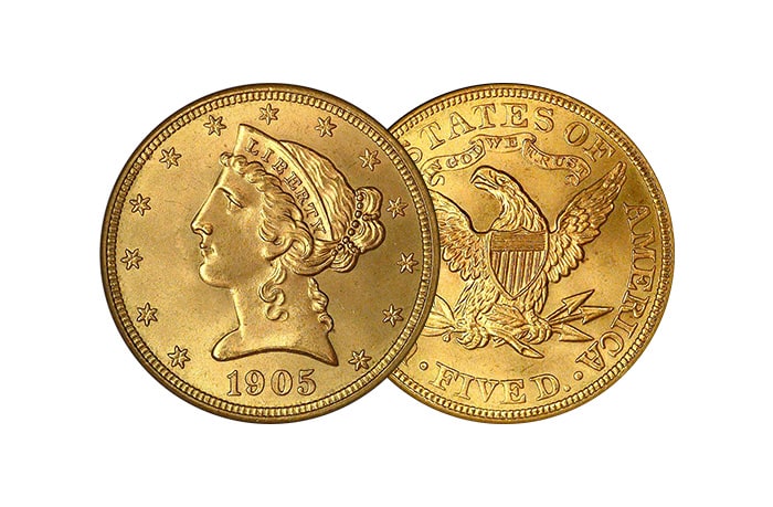 liberty head half eagle 5 dollar