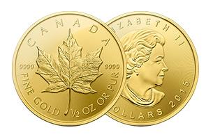 canadian gold maple 1/2 oz