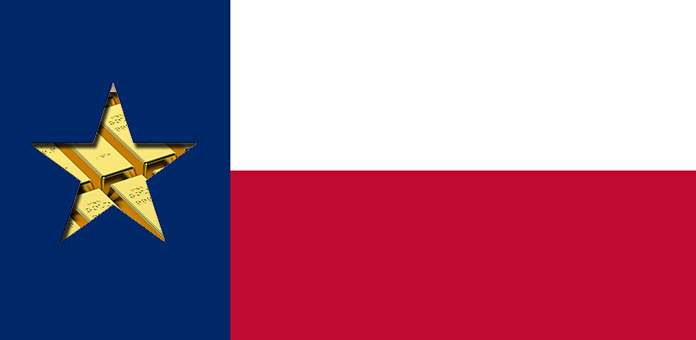 texas flag with gold bullion