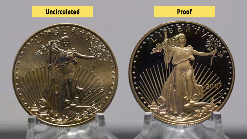 uncirculated vs proof coin