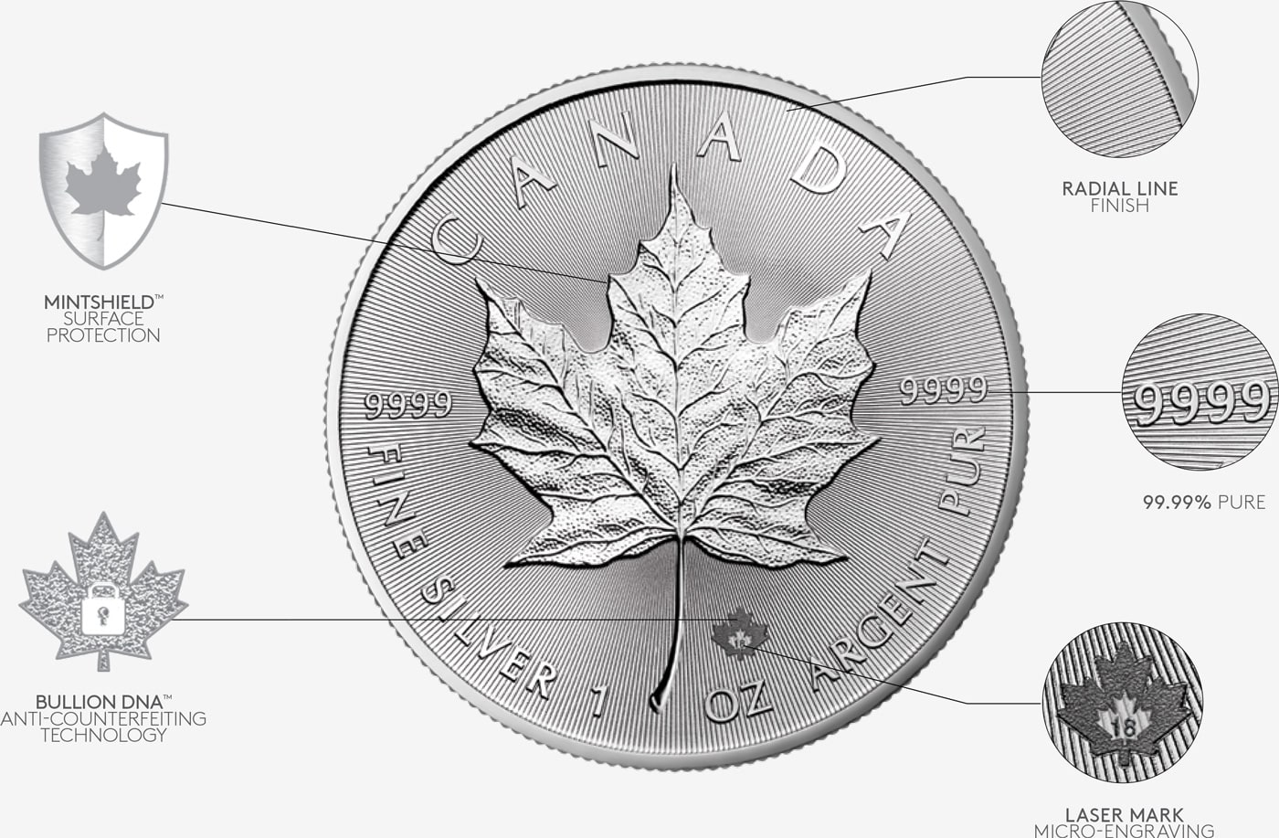 Silver Maple Lead Coin Features