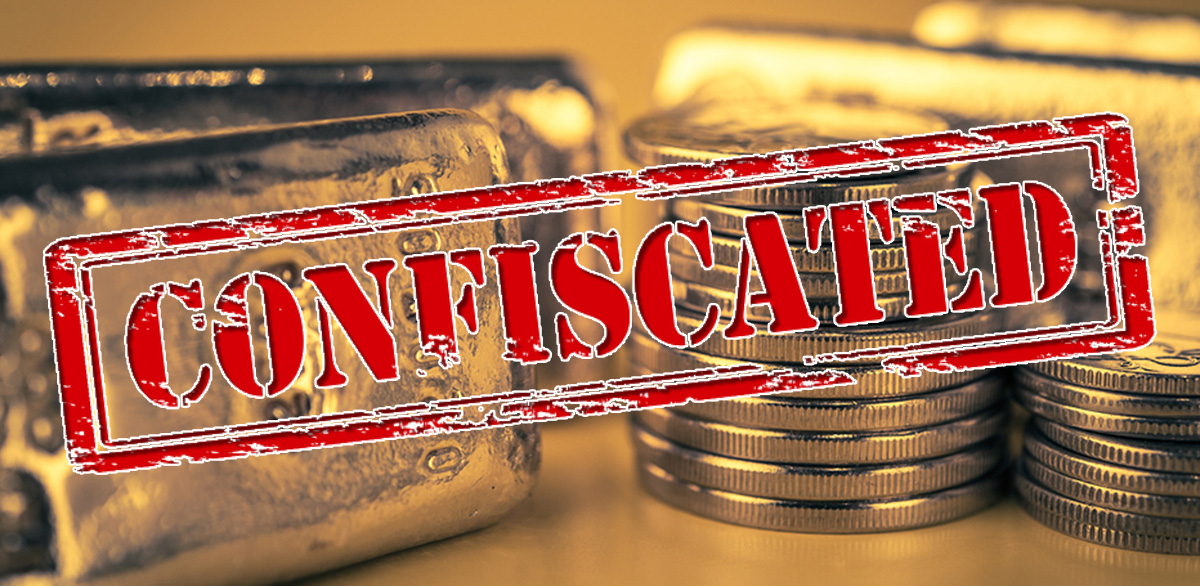 confiscated gold bullion bars and coins