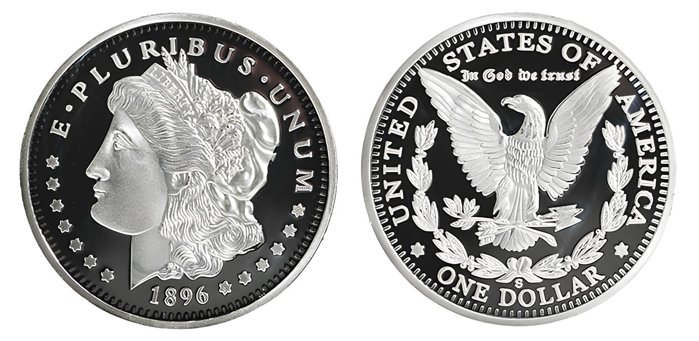 brilliant uncirculated morgan silver dollar