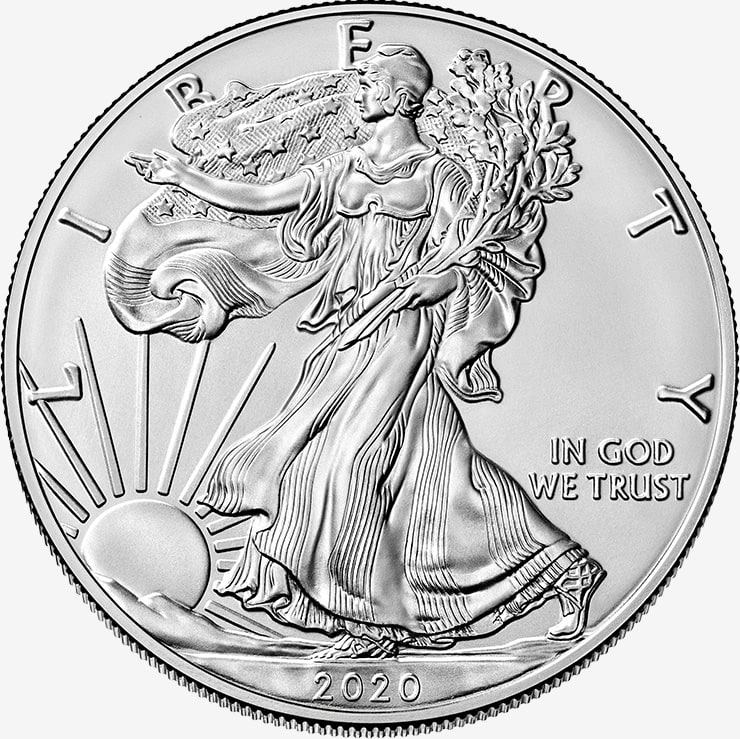 2021 American Silver Eagle Coin Obverse Uncirculated