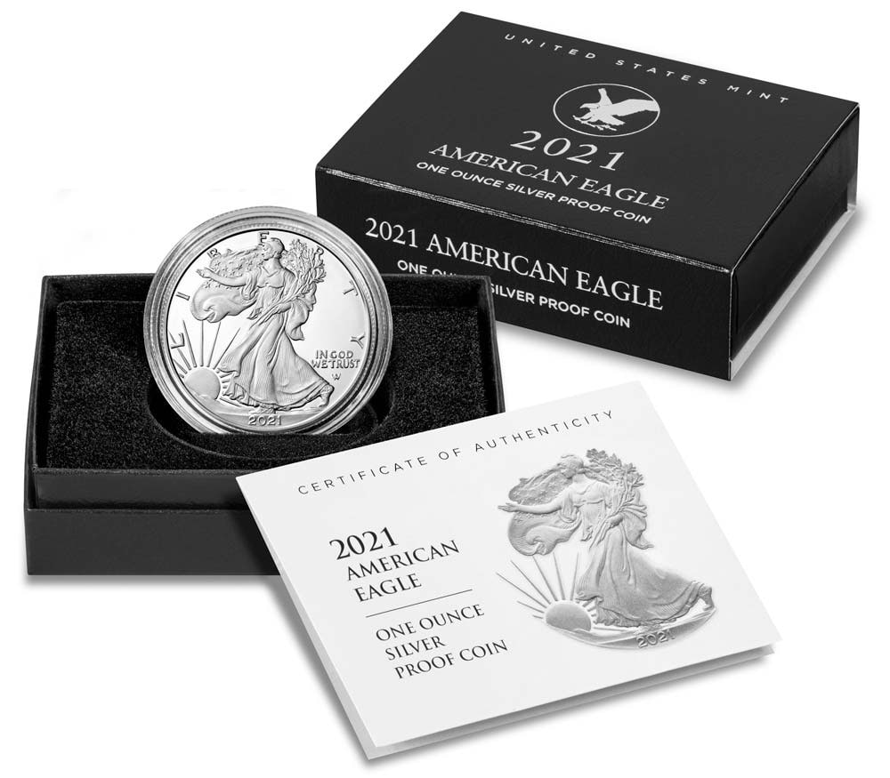 2021 American Silver Eagle Coin - One Ounce - Package