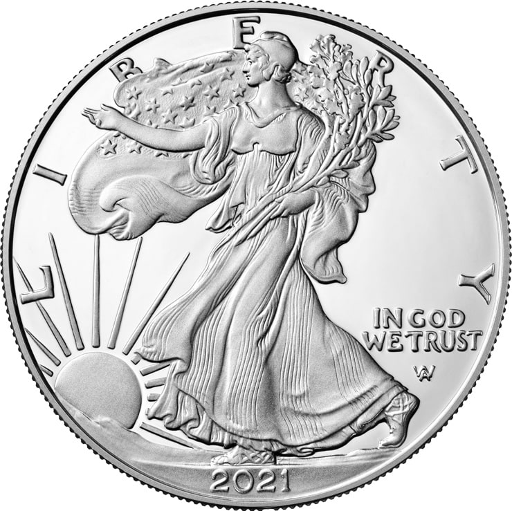 2021 American Silver Eagle Coin Obverse