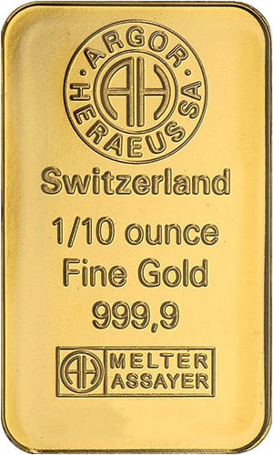 1/10th oz gold bar