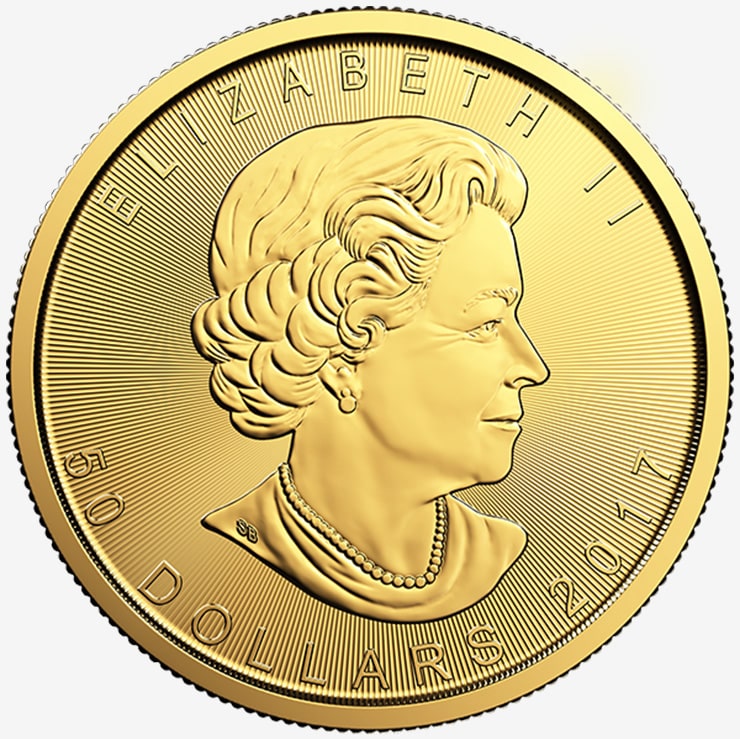 canadian gold maple leaf coin obverse