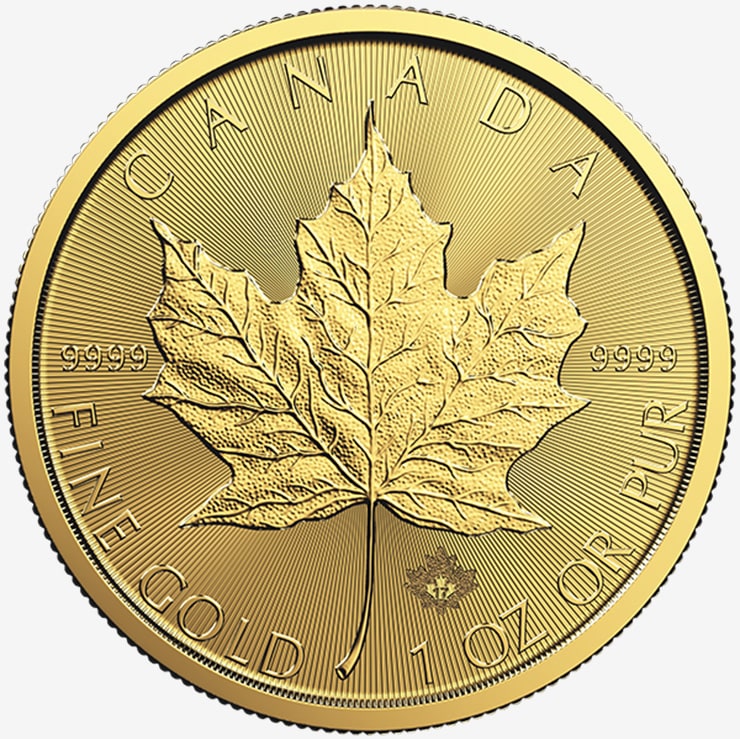 canadian gold maple leaf coin reverse