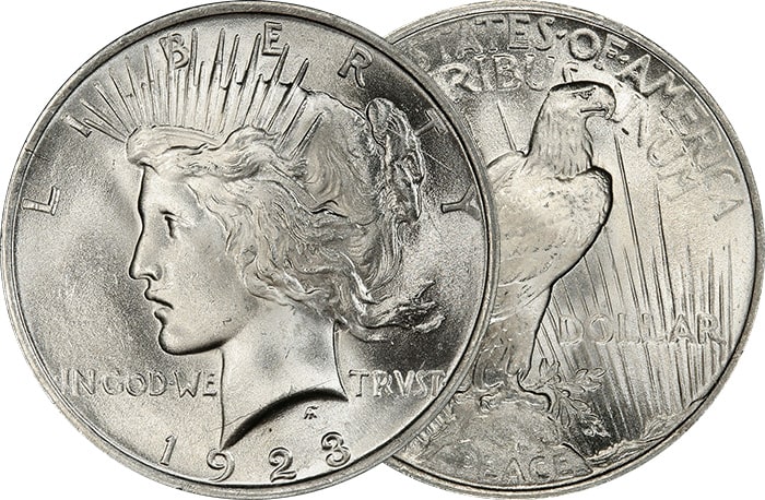 us peace dollar coin front and back