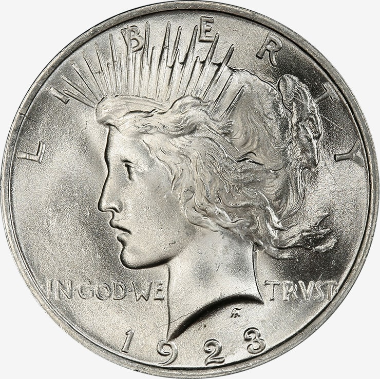 us peace dollar coin obverse