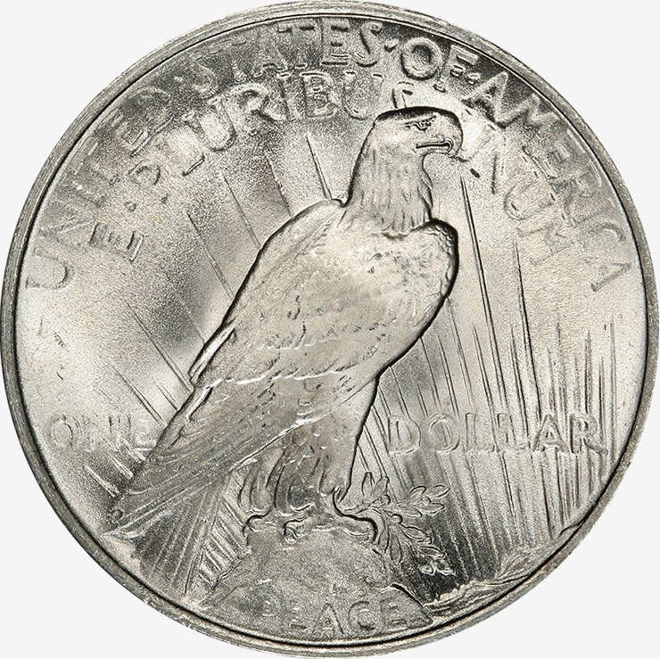 us peace dollar coin reverse