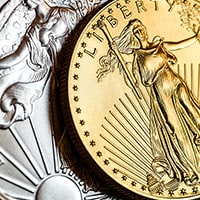 gold and silver coins in precious metal ira