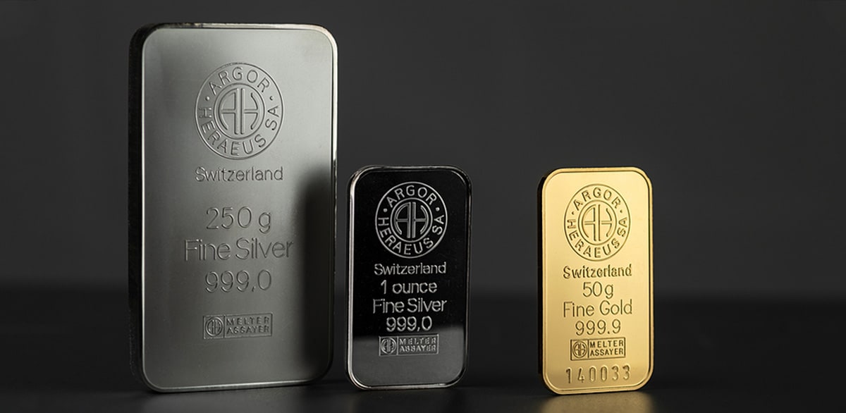 gold bars bullion and silver bars bullion