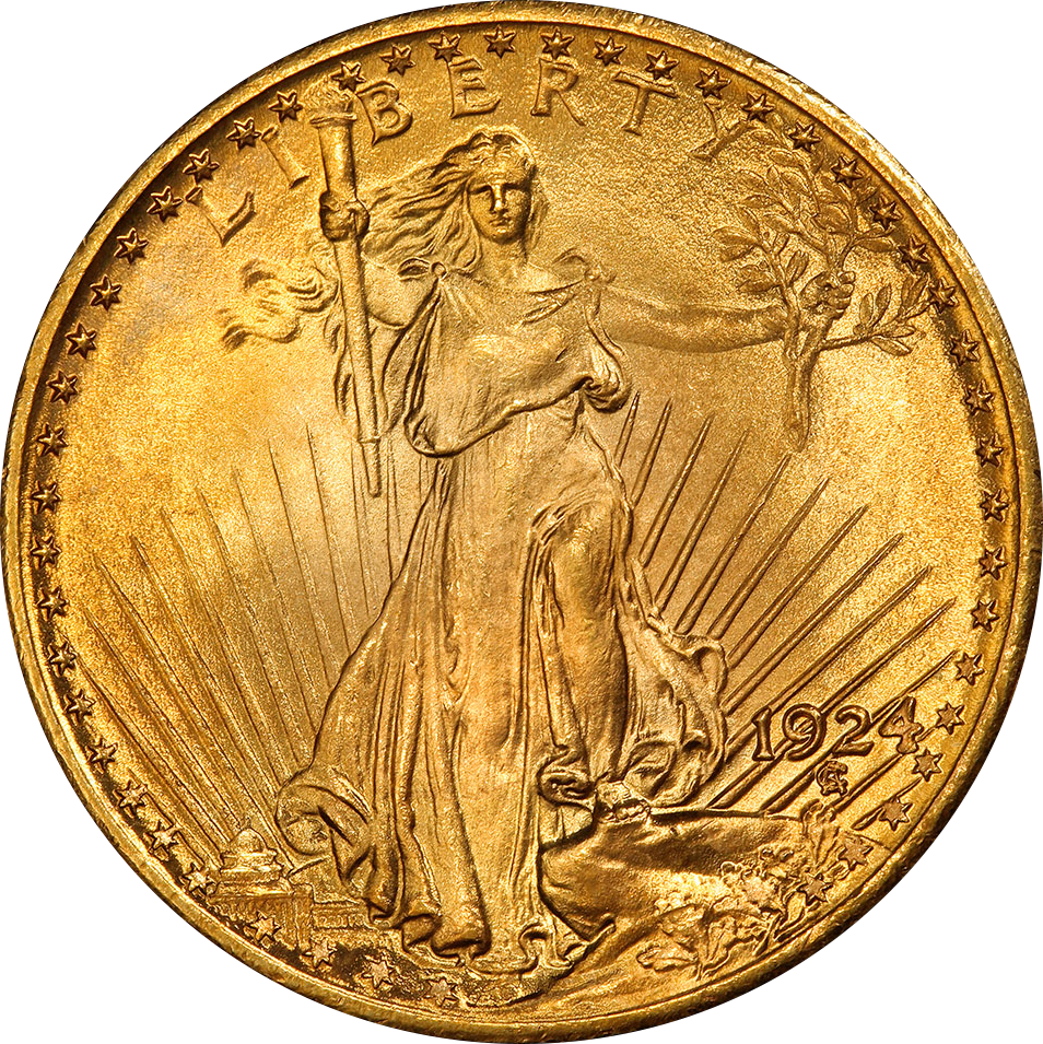 1924 saint gaudens 20 dollar obverse