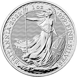 britannia silver coin reverse