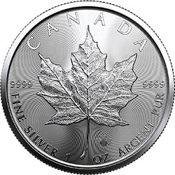 canadian silver maple leaf coin reverse