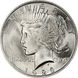 us silver peace dollar obverse