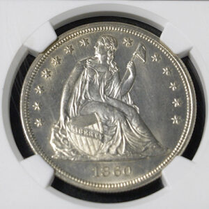 1860 Seated Liberty Dollar Silver Coin MS65