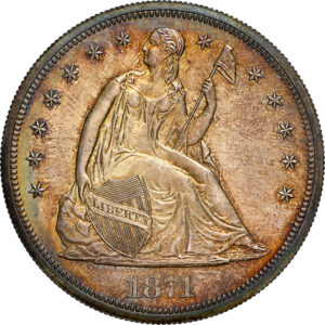 1871 Seated Liberty Dollar Obverse Side