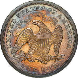 1871 Seated Liberty Dollar Reverse Side