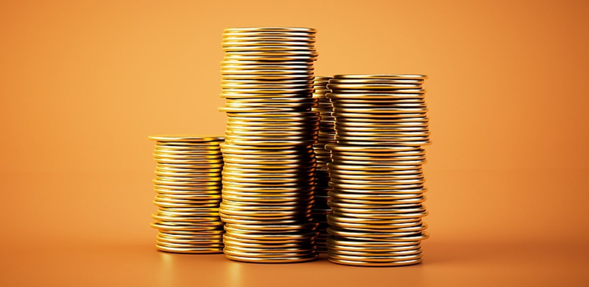 gold coin stack