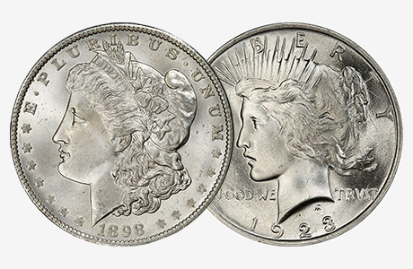 morgan vs peace dollar - compare these coins