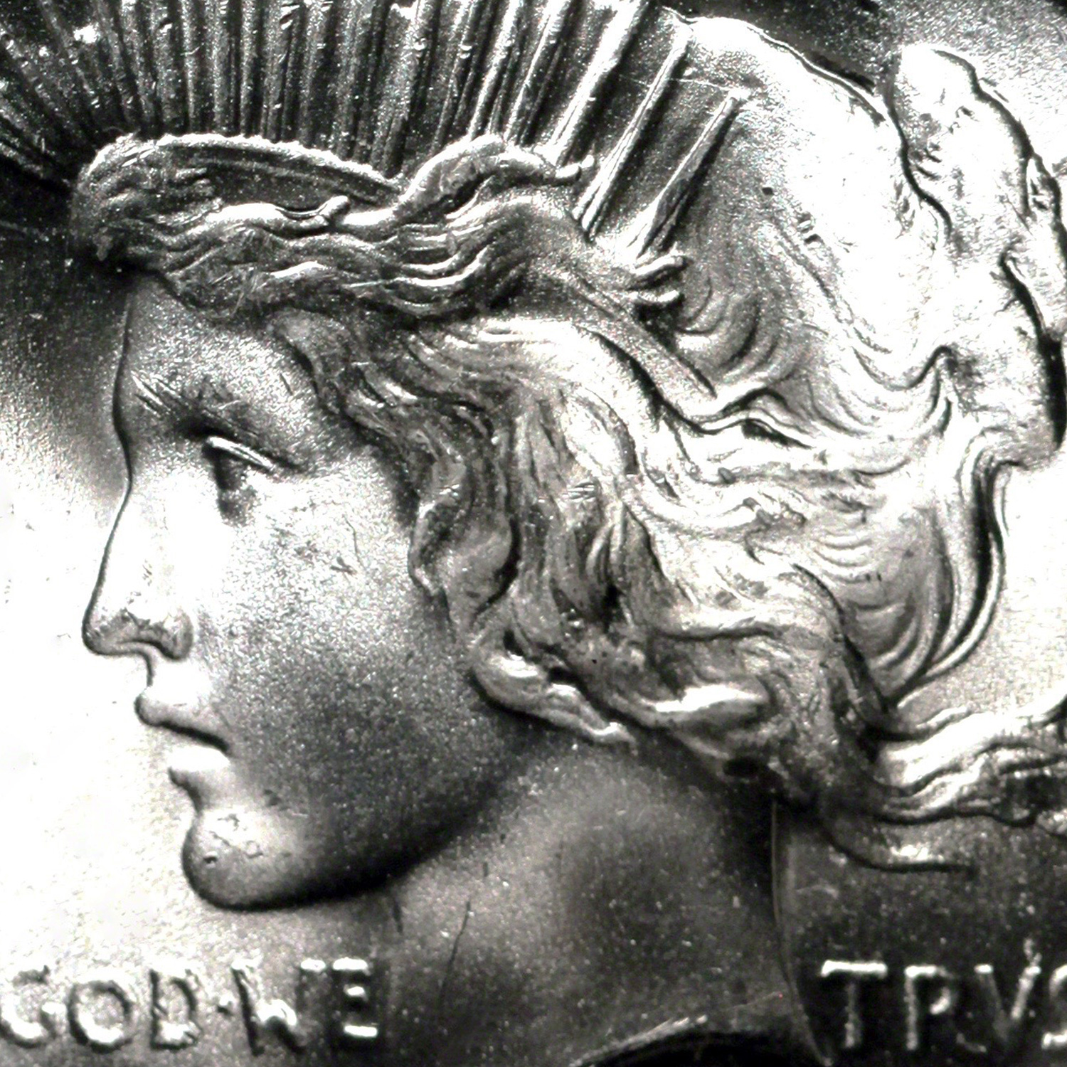 US Peace Dollar Obverse Close Up