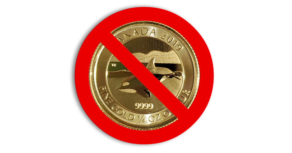 2019 Canadian Gold Orca 1/4 Gold Coin