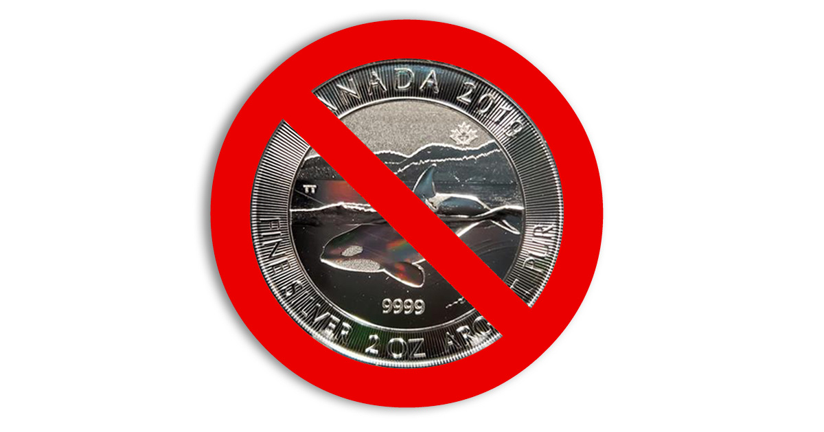 2019 Canadian silver orca 2 oz coin