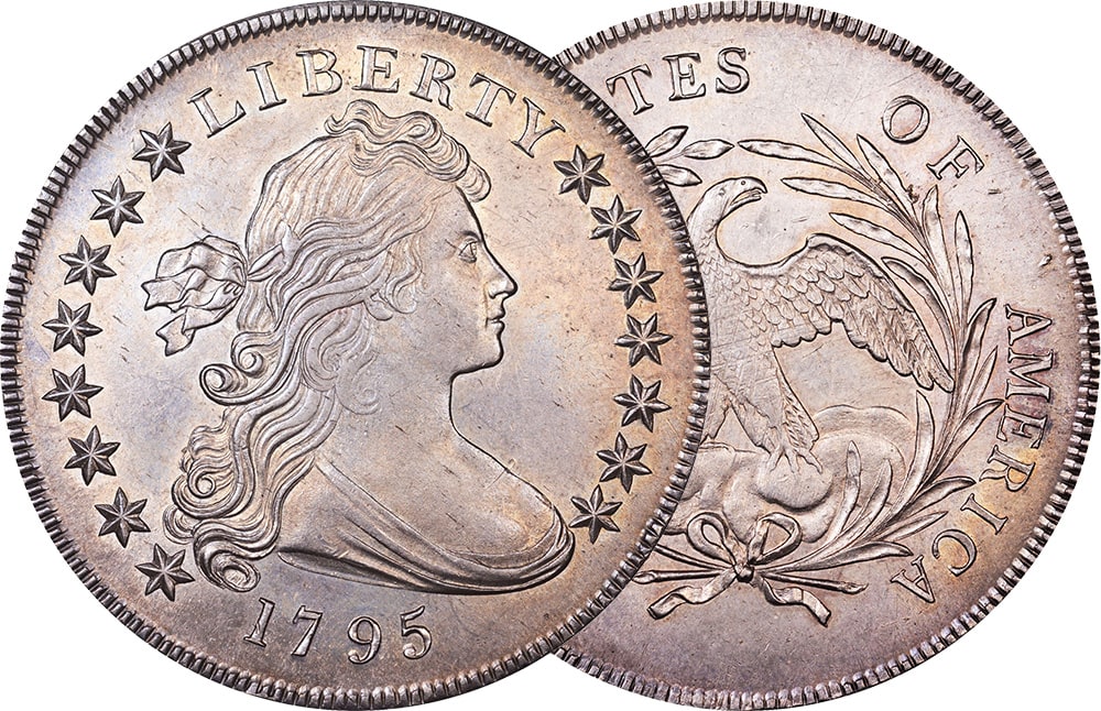 draped bust dollar front and back