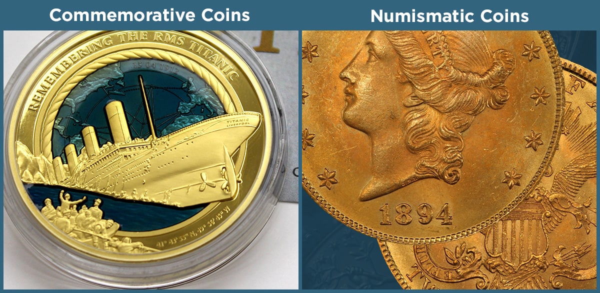 commemorative coins vs numismatic coins