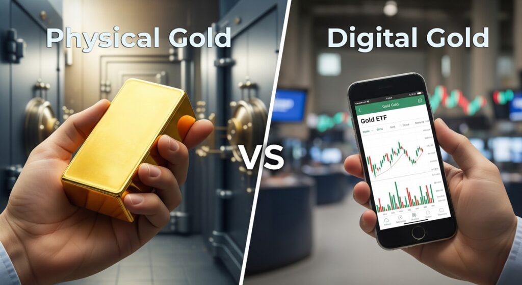 physical vs digital gold investment options
