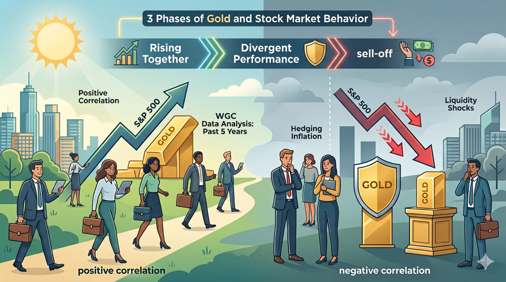 3 ways gold moves with stocks