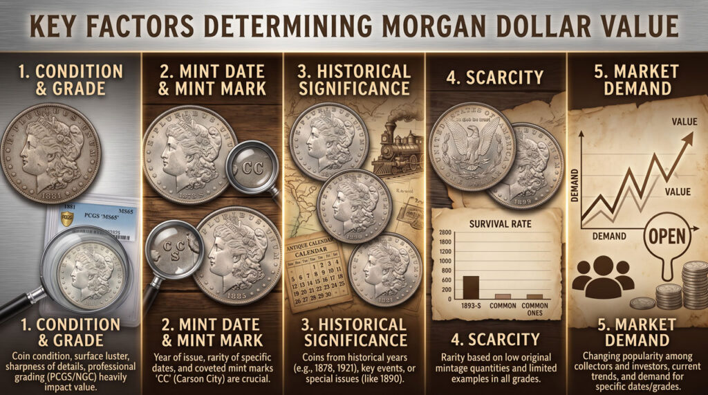 factors that affect a morgan dollar value